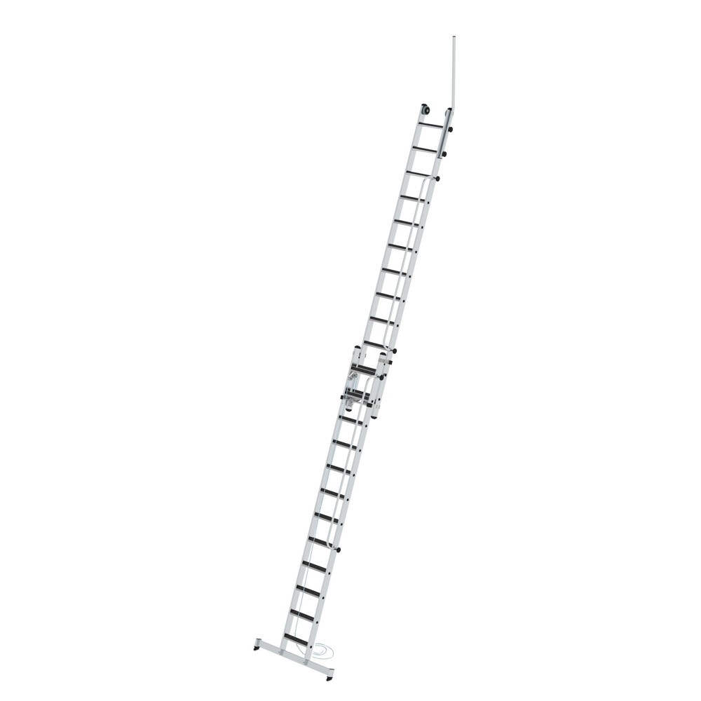 Produktabbildung: Munk Stufen-Seilzugleiter 2-teilig mit Handlauf und Ausstiegsholm 2x12 Stufen