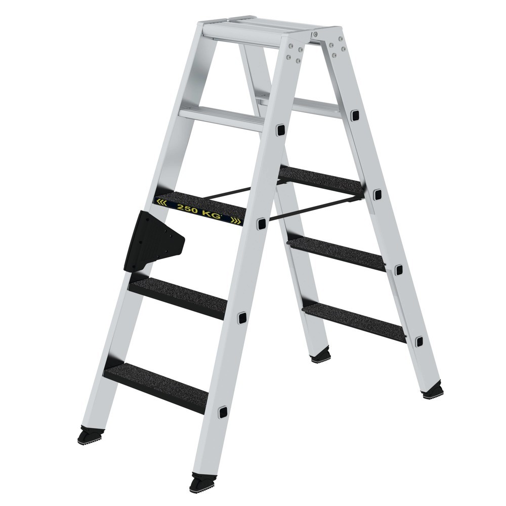 Munk Stufen-Stehleiter 250 kg beidseitig begehbar mit clip-step R13 2x5 Stufen Produktabbildung: Munk Stufen-Stehleiter 250 kg beidseitig begehbar mit clip-step R13 2x5 Stufen