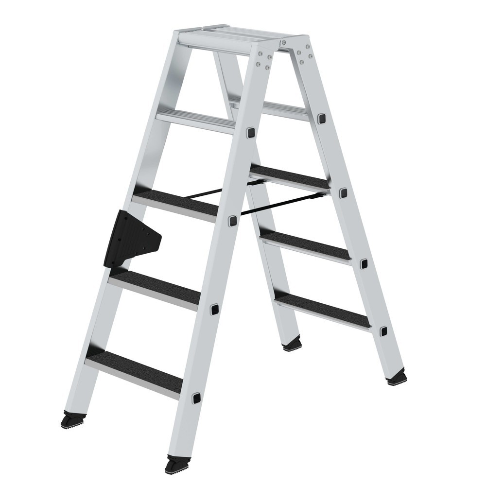 Produktabbildung: Munk Stufen-Stehleiter beidseitig begehbar mit clip-step R13 2x5 Stufen