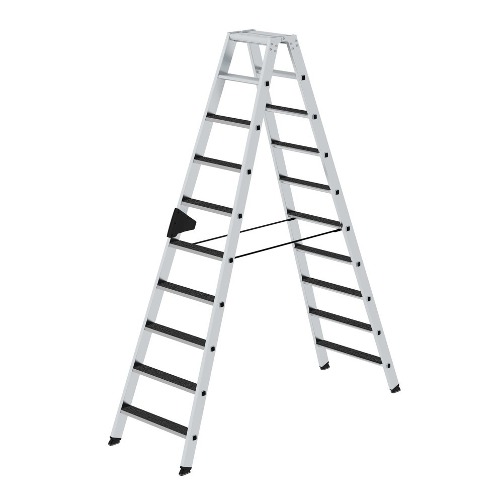 Produktabbildung: Munk Stufen-Stehleiter beidseitig begehbar mit clip-step R13 2x10 Stufen