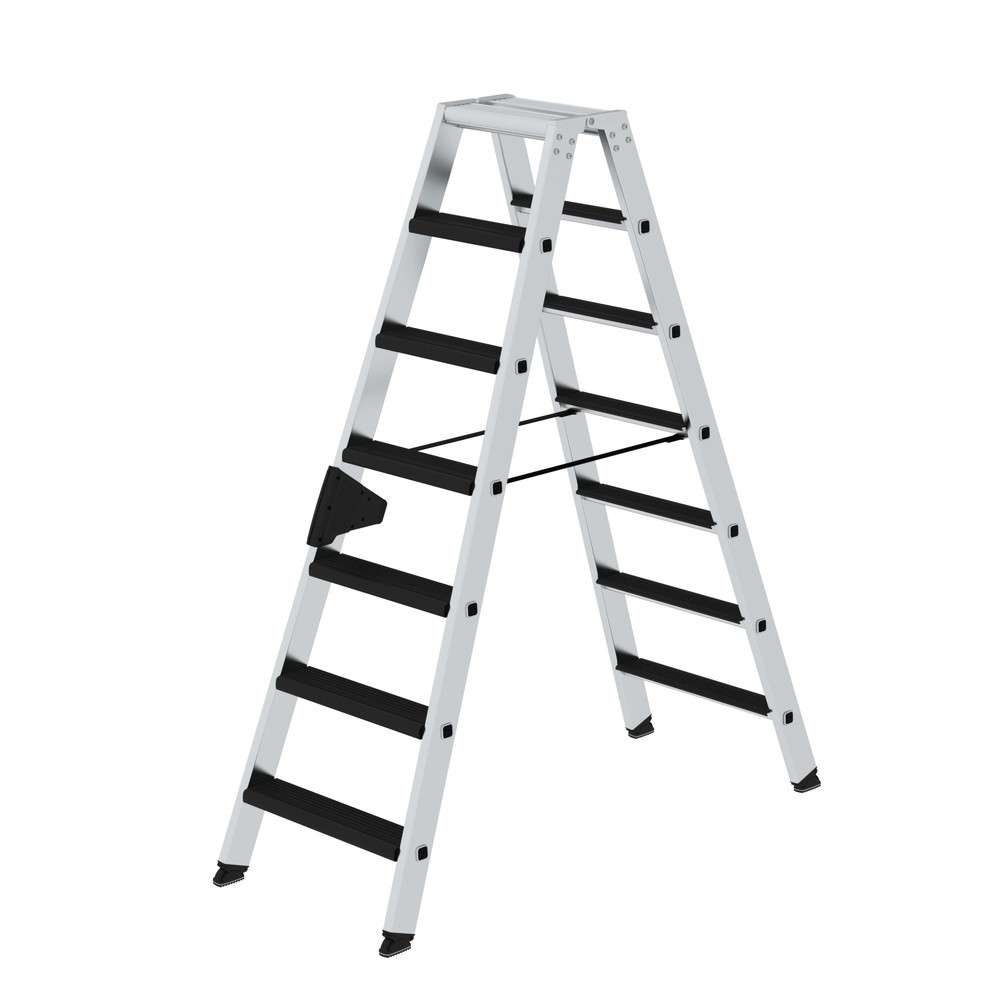 Produktabbildung: Munk Stufen-Stehleiter beidseitig begehbar mit clip-step relax 2x7 Stufen