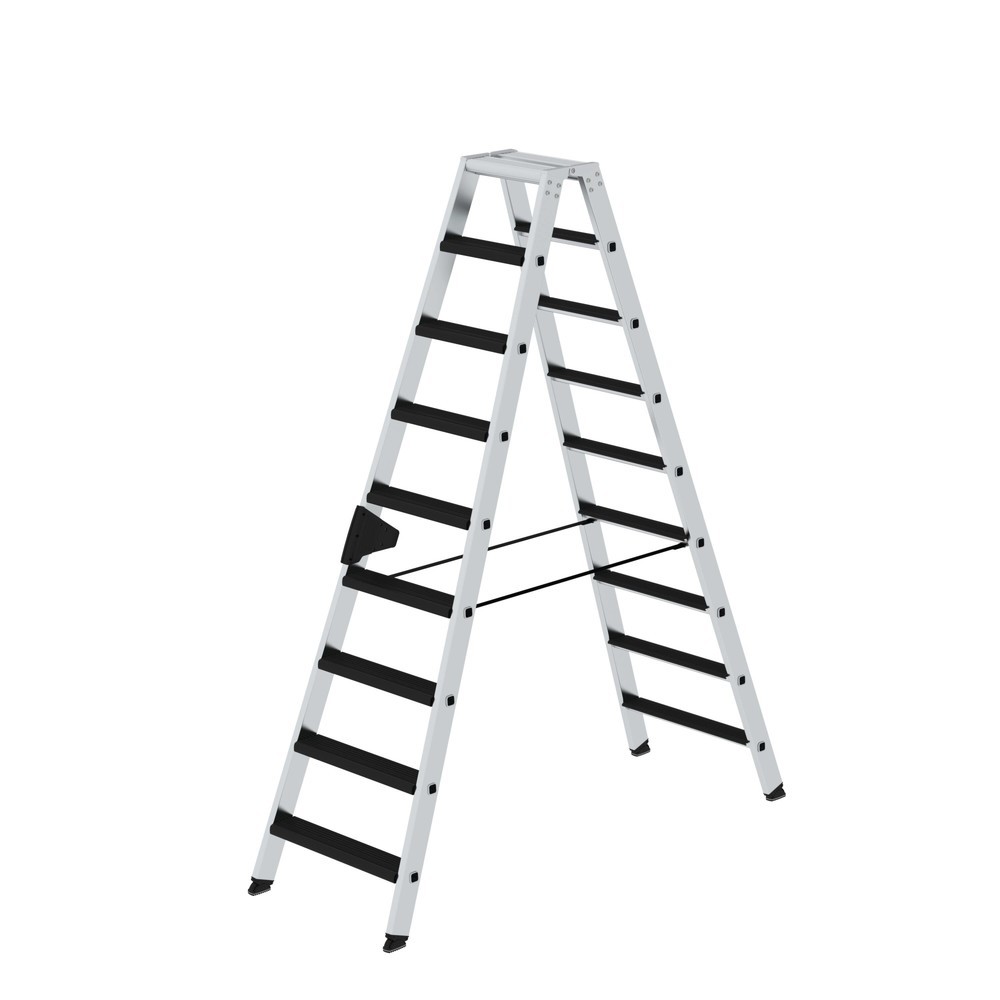 Produktabbildung: Munk Stufen-Stehleiter beidseitig begehbar mit clip-step relax 2x9 Stufen