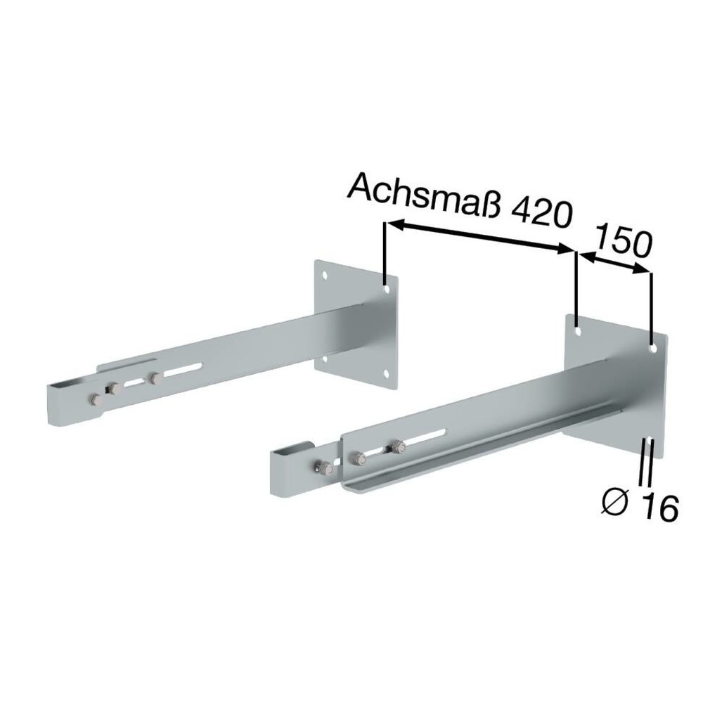 Produktabbildung Nr. 2: Munk Support mural spécial, rigide 600-700 mm, acier galvanisé