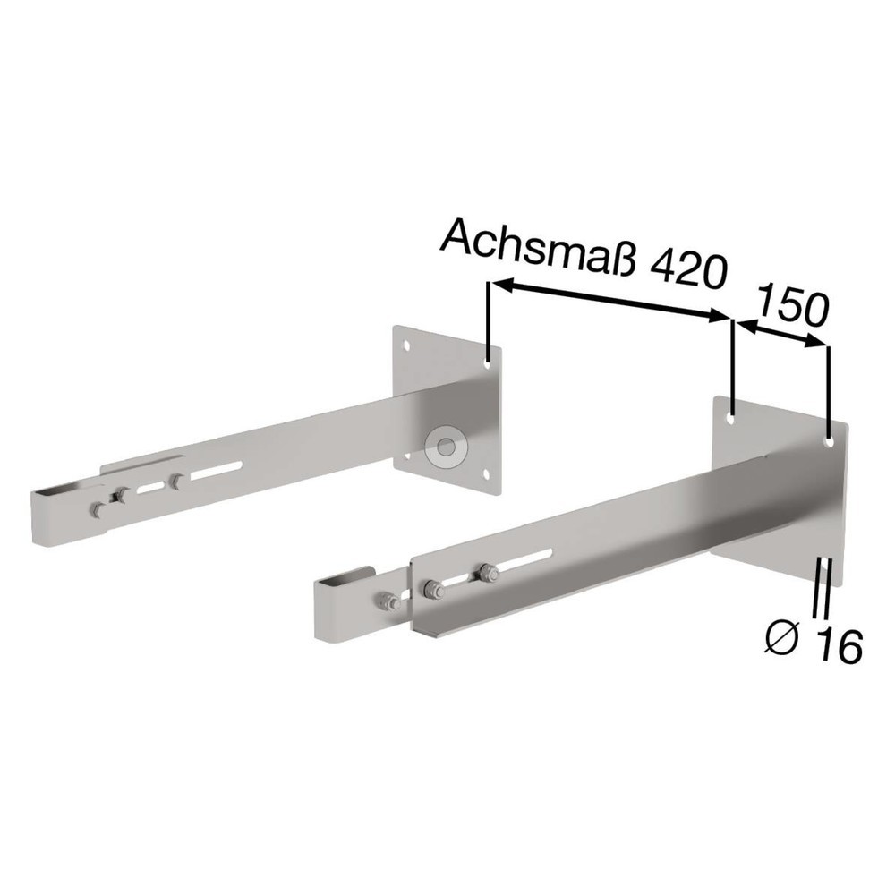 Produktabbildung Nr. 2: Munk Support mural spécial, rigide 600-700 mm, acier inoxydable