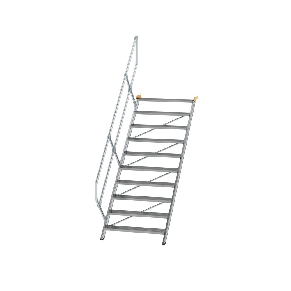 Produktabbildung: Munk Treppe 45° Stufenbreite 1000 mm 11 Stufen Aluminium geriffelt