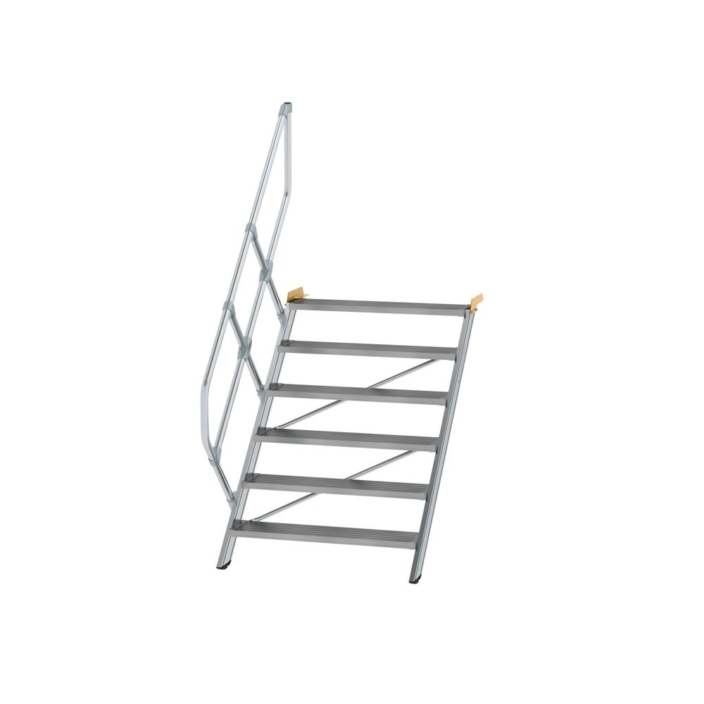 Produktabbildung: Munk Treppe 45° Stufenbreite 1000 mm 6 Stufen Aluminium geriffelt