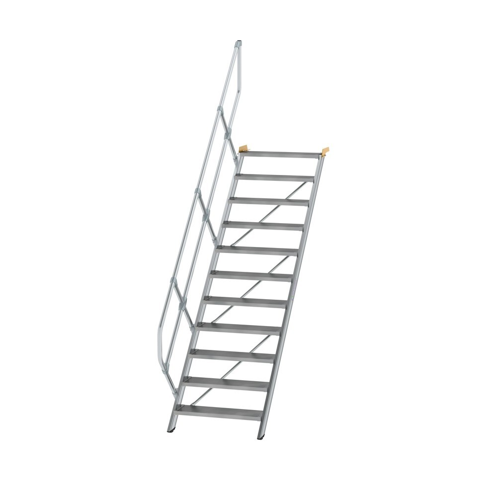 Produktabbildung: Munk Treppe 45° Stufenbreite 800 mm 11 Stufen Aluminium geriffelt