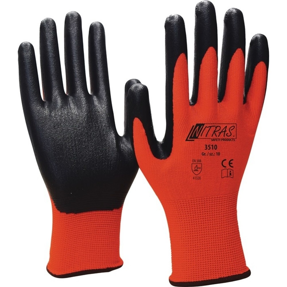 Illustration du produit: NITRAS Handschuhe Nitril Foam Gr.8 rot/schwarz