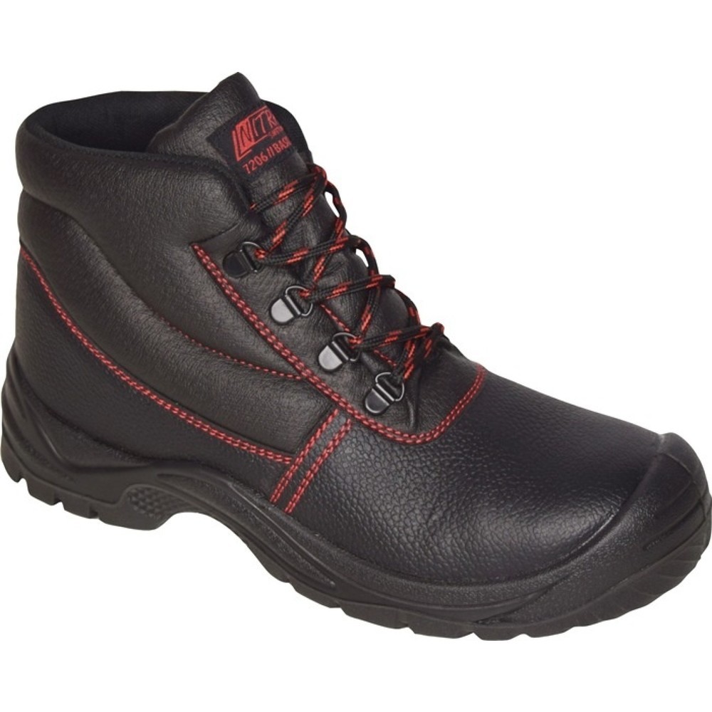 Produktabbildung: NITRAS® Sicherheitsstiefel Basic STEP MID, S3 SRC EN ISO 20345, Grösse 43 schwarz, Volleder