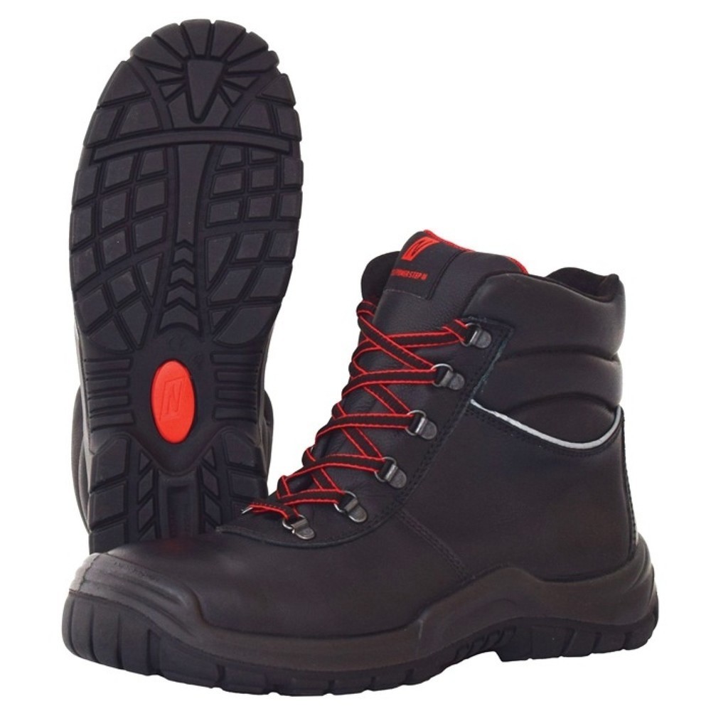 Produktabbildung Nr. 2: NITRAS Sicherheitsstiefel POWER STEP MID+, S3 HRO SRC EN ISO 20345, Größe 45 schwarz, Volleder
