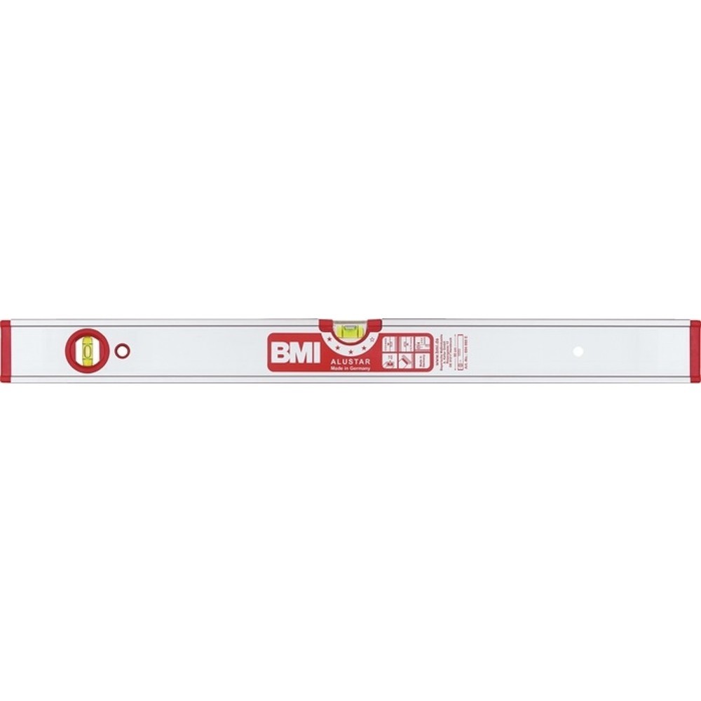 Illustration du produit: Niveau à bulles ALUSTAR 80 cm aluminium argent ± 0,5 mm/m BMI