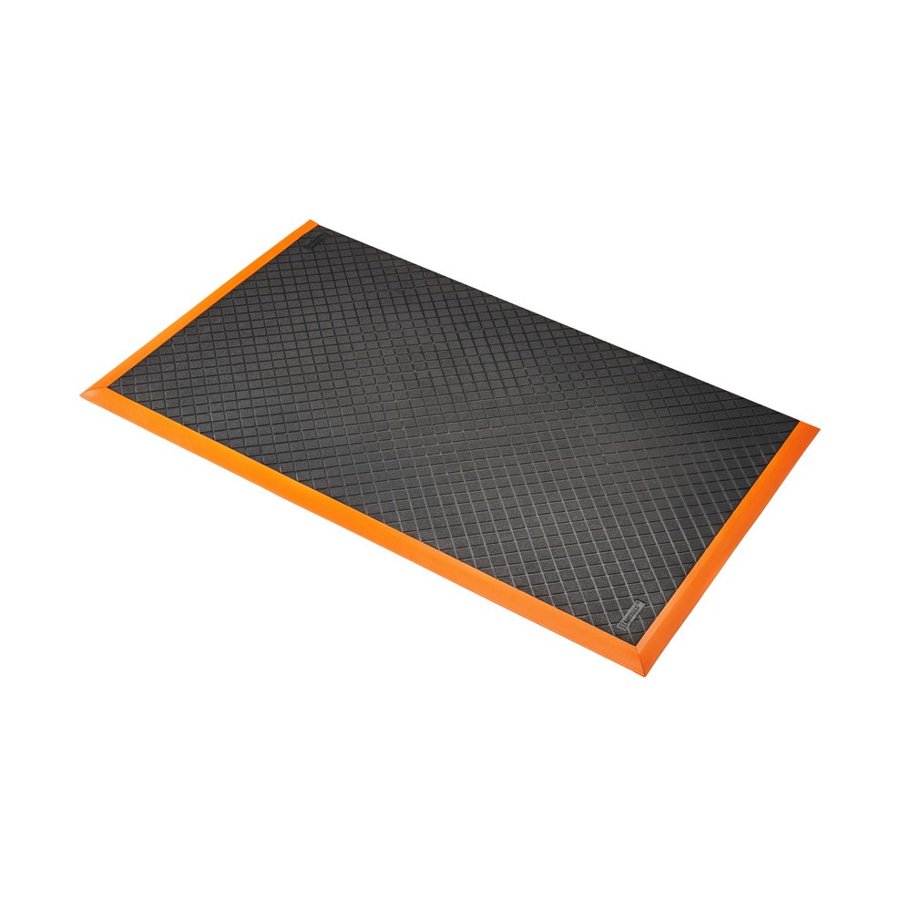 Illustration du produit: NoTrax Tapis anti-fatigue Safety Stance Solid™, lxP 970 x 1 630 mm, noir/orange