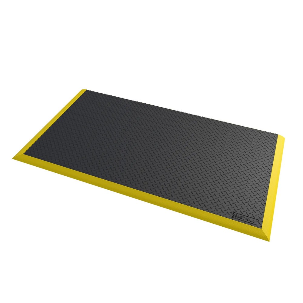 Illustration du produit: NoTrax Tapis de soudage pour poste de travail Diamond Flex™ Nitrile, lxP 970 x 1 630 mm, noir/jaune