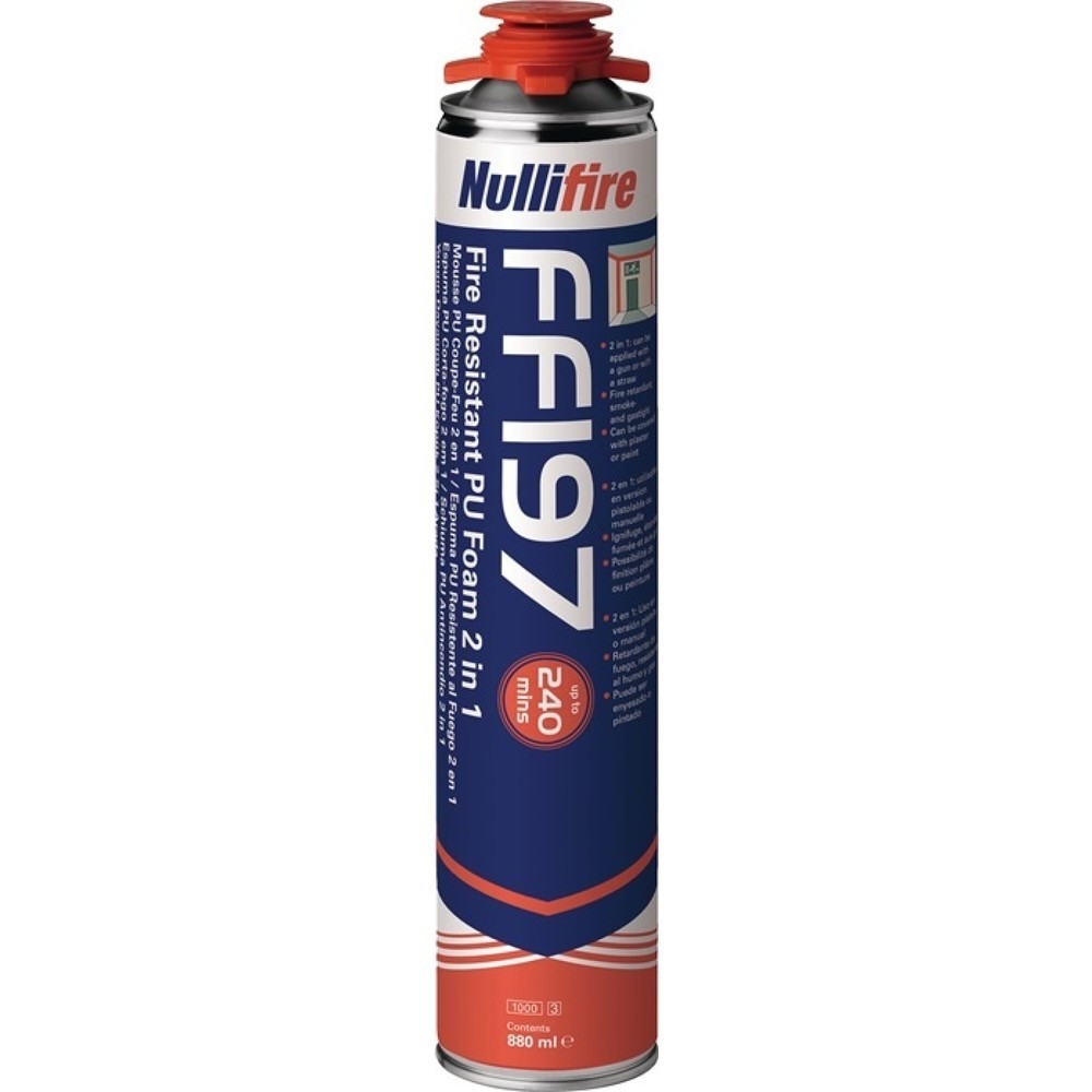 Produktabbildung: NULLIFIRE 1K-Montageschaum FF197 880 ml B1 grau Dose