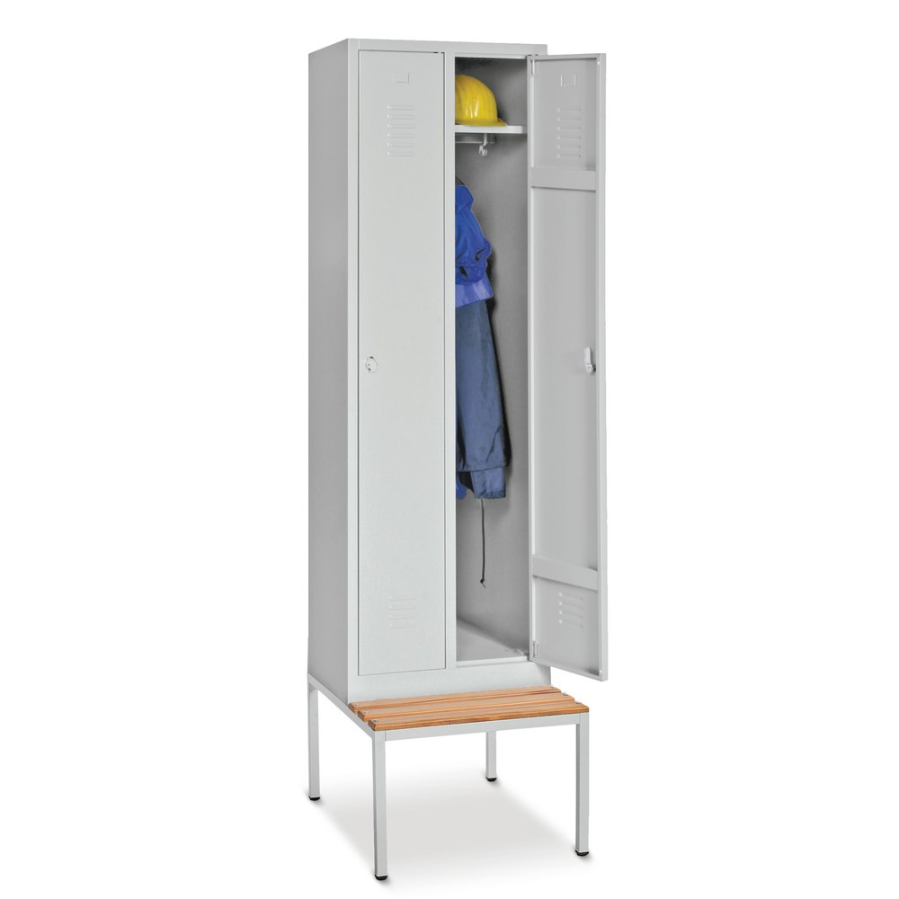 Produktabbildung Nr. 2: HEMMDAL Armoire-penderie avec banc avec fermeture à pêne tournant, 2 compartiments de 300 mm
