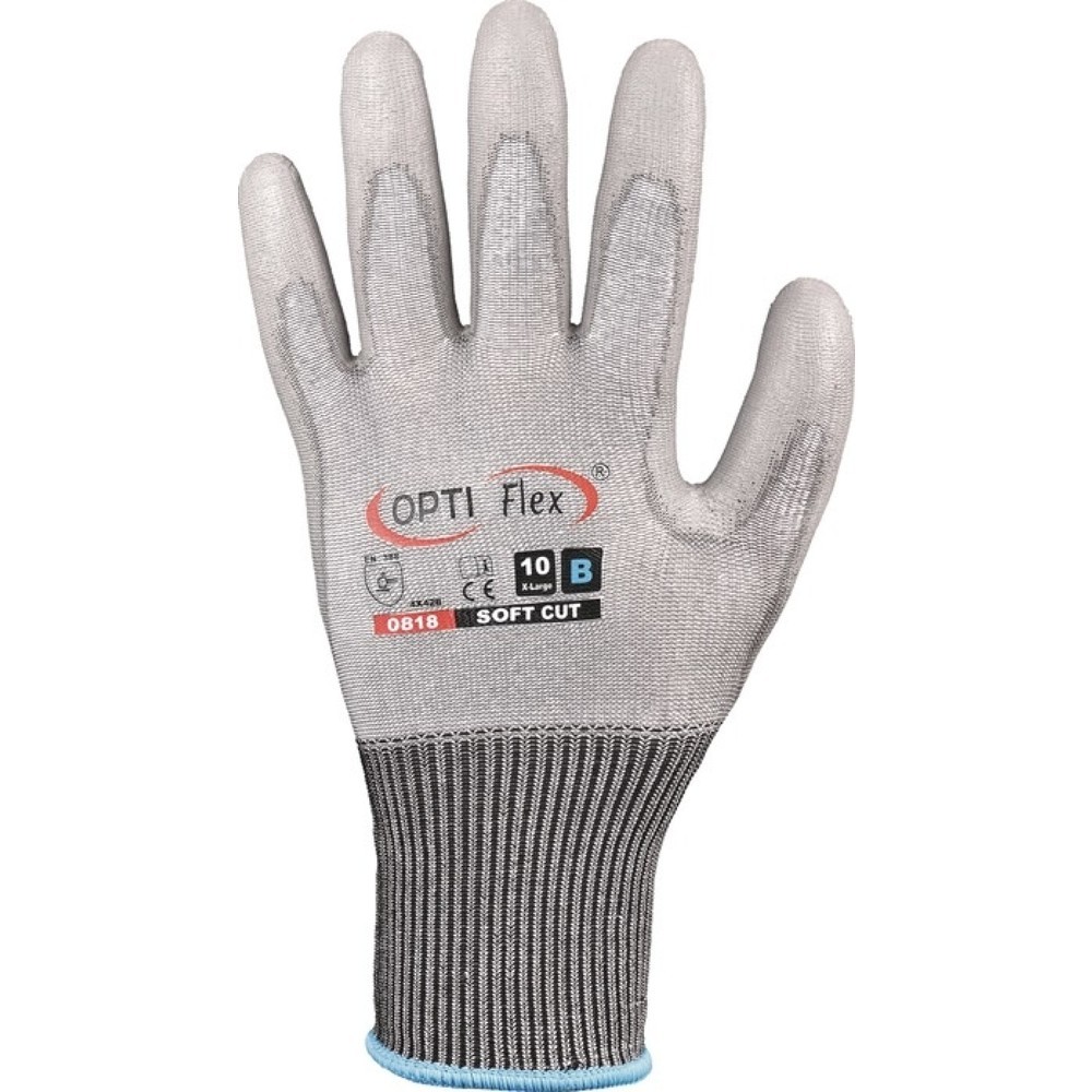 Produktabbildung: OPTIFLEX Handschuh SOFT CUT, EN 420/EN 388 PSA-Kategorie II, Grösse 10 grau