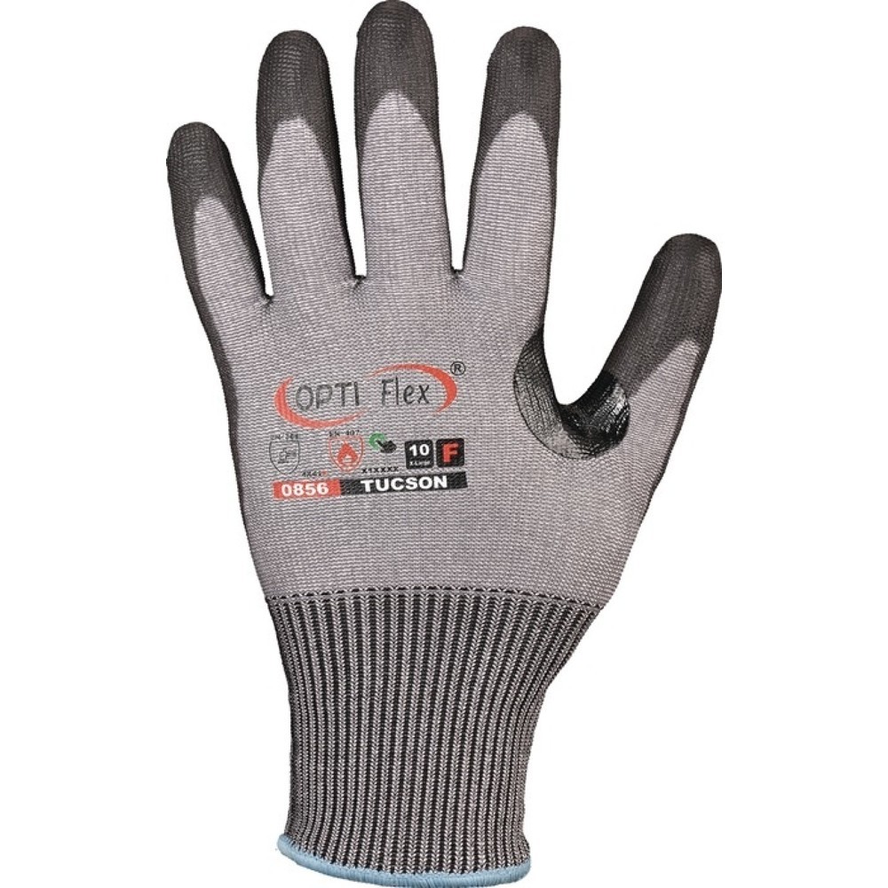 Produktabbildung: OPTIFLEX Schnittschutzhandschuhe TUCSON, EN388/EN420 PSA-Kategorie II, Grösse 10 grau/schwarz