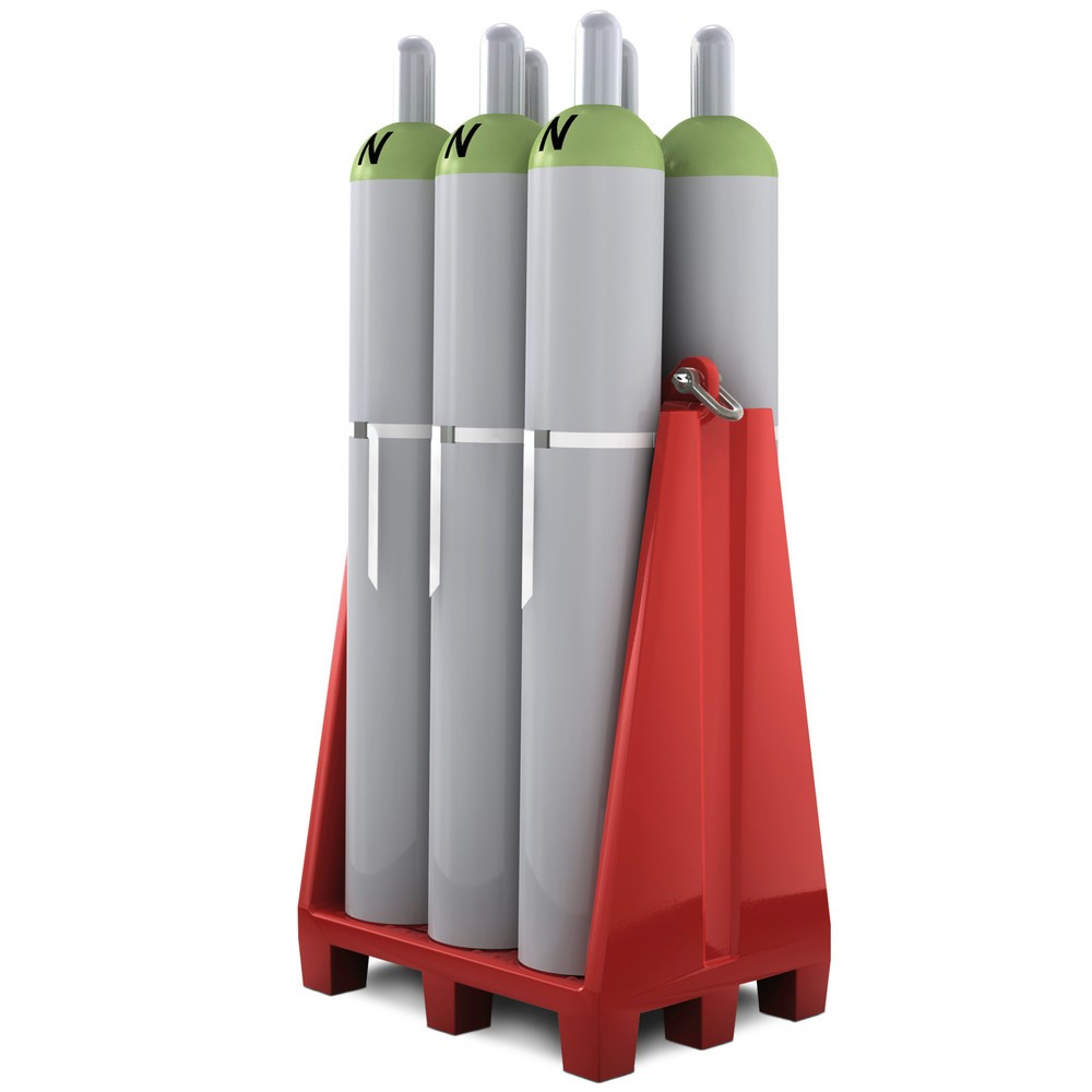 Illustration du produit: Palette à bouteilles de gaz en PE, pour jusqu’à 6 bouteilles de gaz de Ø 230 mm max.