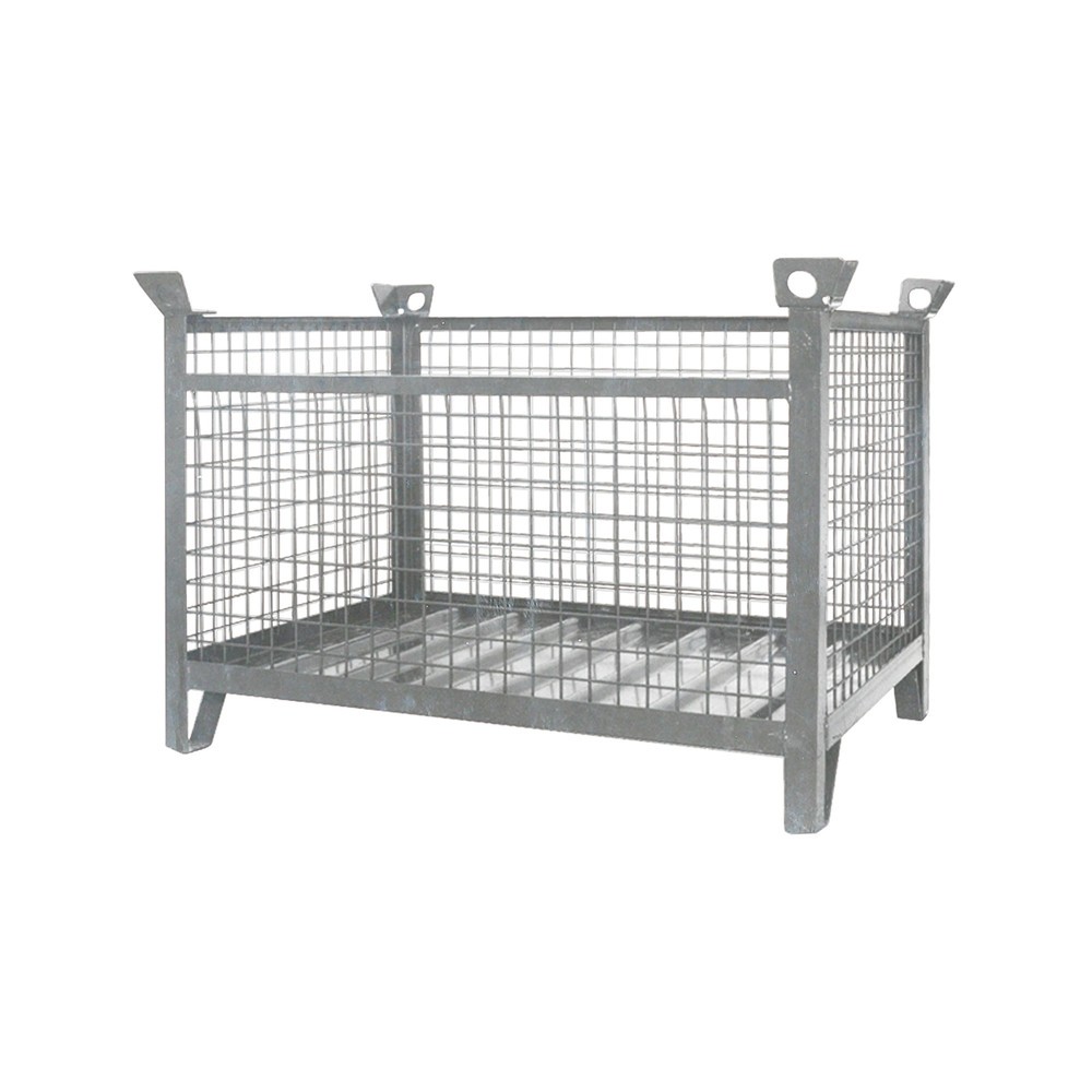 N° de l'image du produit 1 : Palette empilable à caisse grillagée industrielle Eichinger®, 1 500 kg, long. x larg. x haut. 1 000 x 800 x 750 mm, galvanisée à chaud