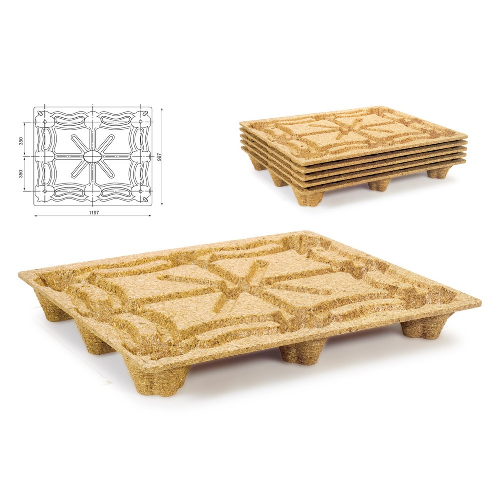 Produktabbildung Nr. 2: Palette en bois pressé, format INDUSTRIE, L x l 1 000 x 1 200 mm, capacité de charge dyn. 900 kg, 9 pieds