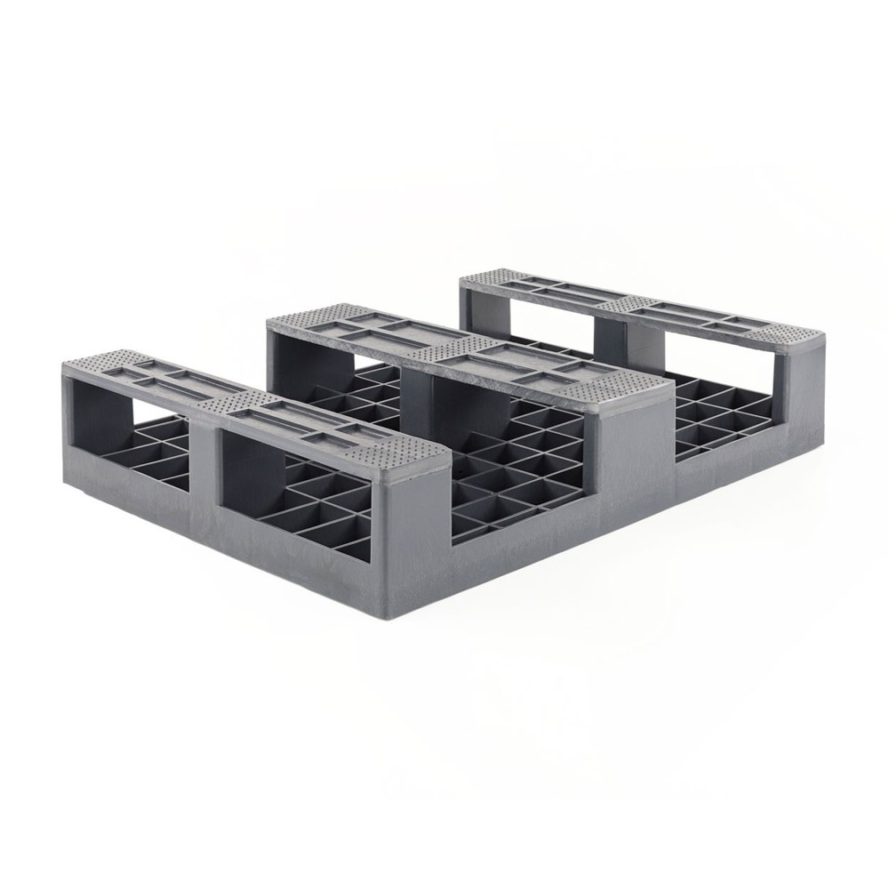 Produktabbildung Nr. 2: Palette en plastique, gris foncé, 800x600x150 mm, avec revêtement antidérapant