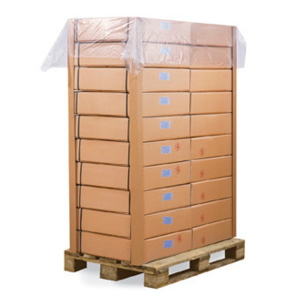 Produktabbildung: Paletten-Abdeckblätter, 25 µ, BxL 1.200 x 1.600 mm, transparent, 1 Rolle á 500 Stück