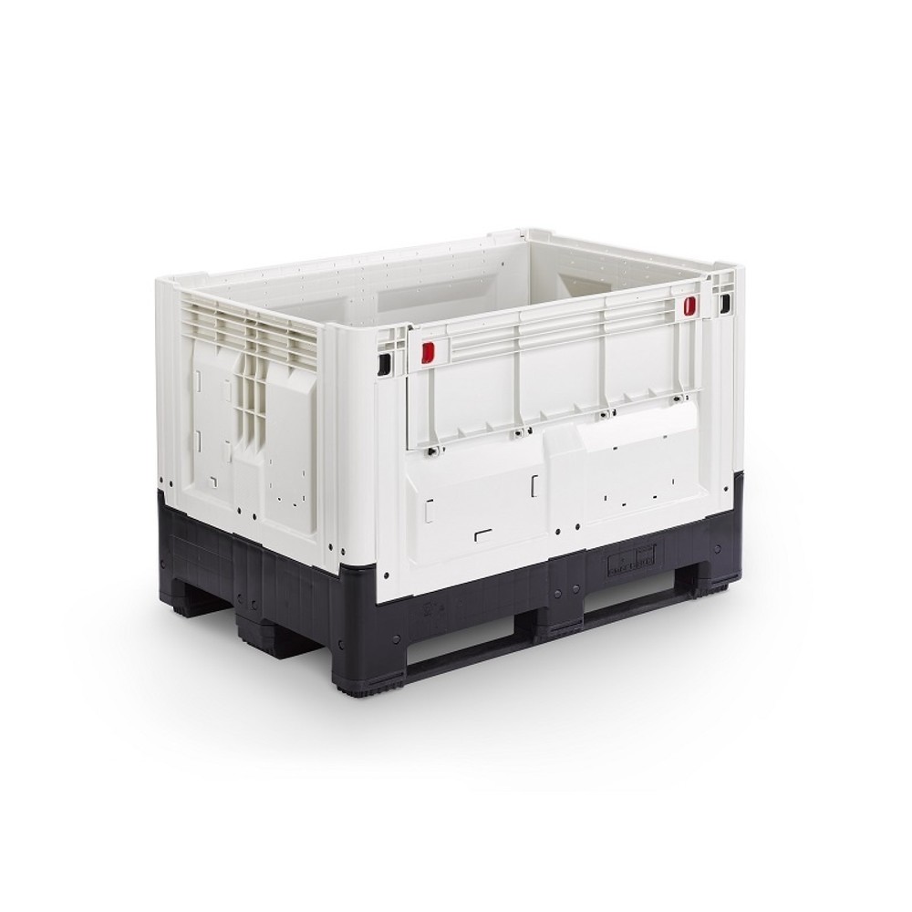 Produktabbildung: Palettenbox, klappbar, geschlossen, 1200x800x800 mm, mit 3 Kufen
