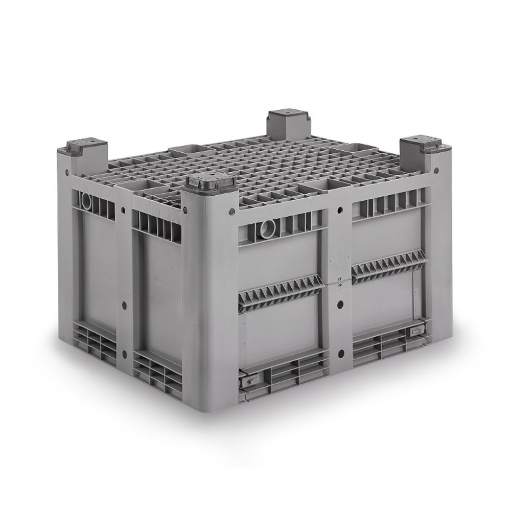 Produktabbildung Nr. 2: Palettenbox L, grau, 1200x1000x760 mm, geschlossen, mit 4 Füssen
