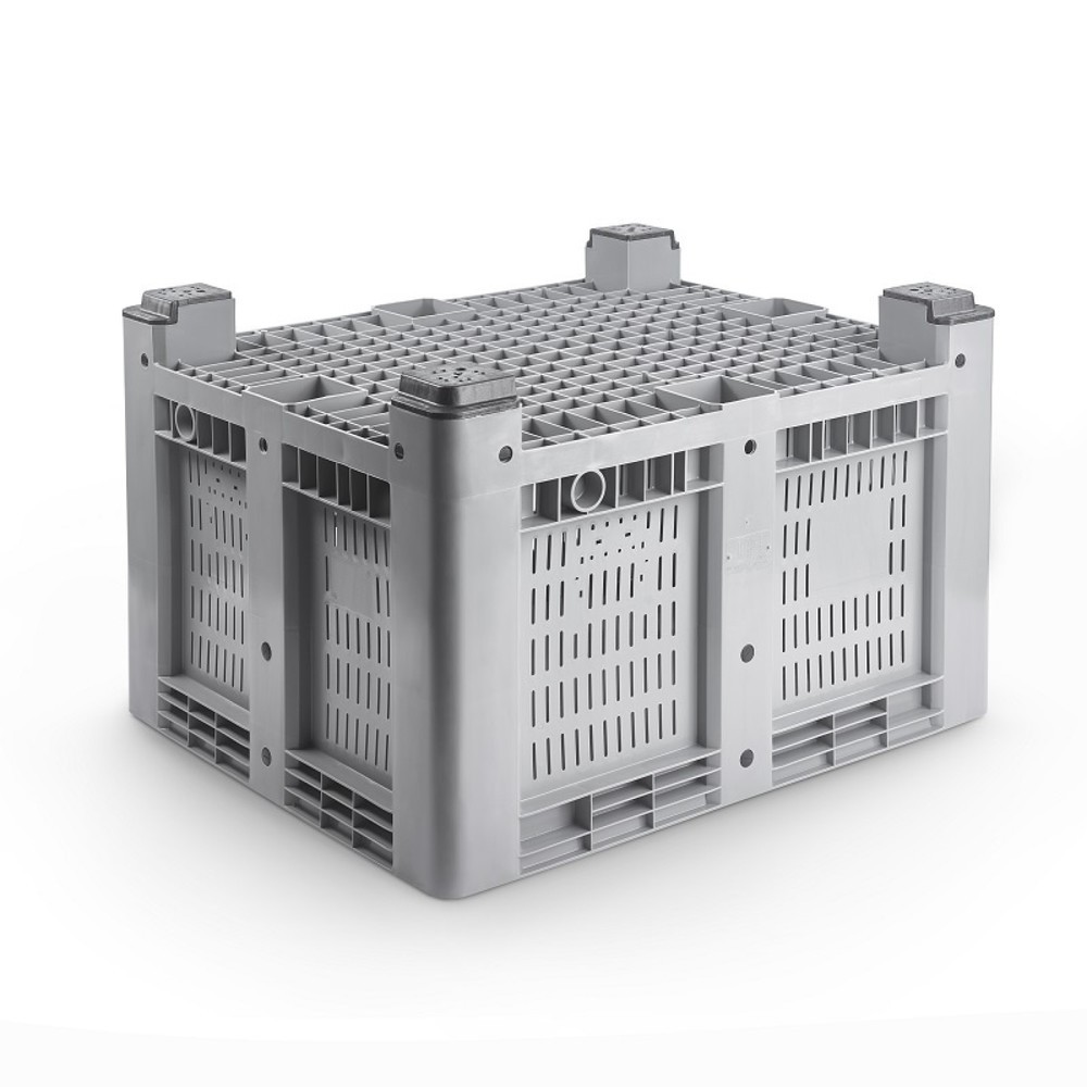 Produktabbildung Nr. 2: Palettenbox L, grau, 1200x1000x760 mm, durchbrochen, mit 4 Füssen