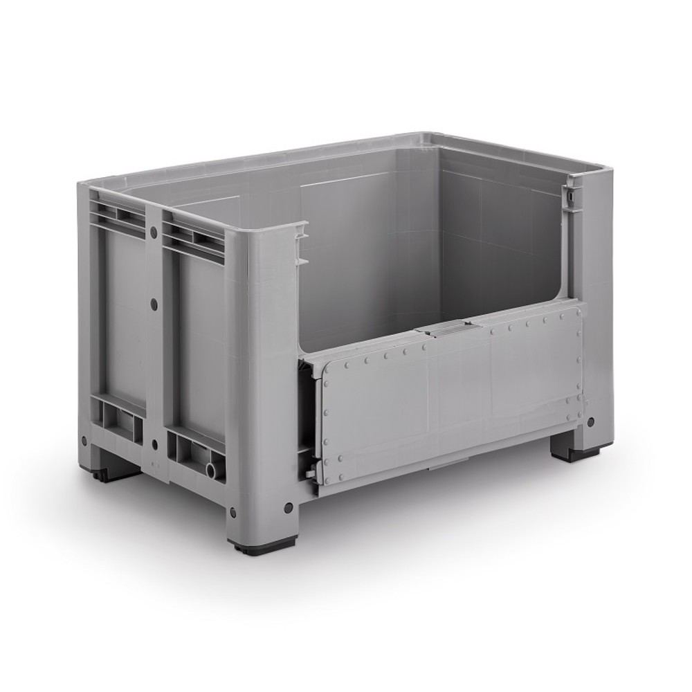 Produktabbildung: Palettenbox M, 1200x800x760 mm, geschlossen, mit Entnahmeklappe und 4 Füssen