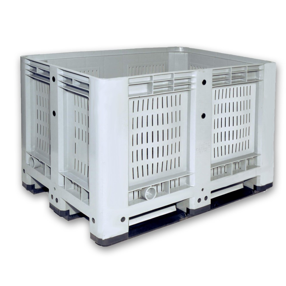 Produktabbildung: Palettenbox M, 1200x800x780 mm, durchbrochen, mit 3 Kufen