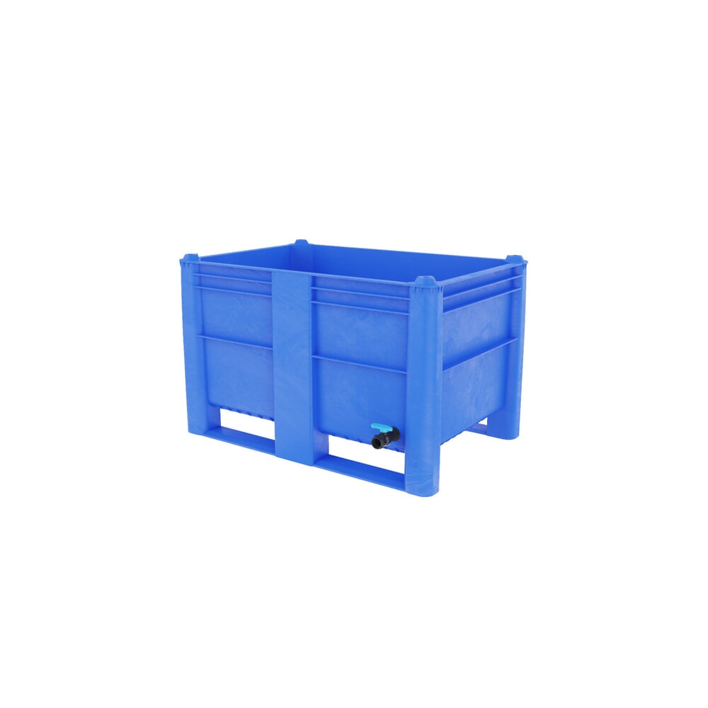 Palettenbox, mit Ablassventil, 500 Liter Produktabbildung: Palettenbox, mit Ablassventil, 500 Liter