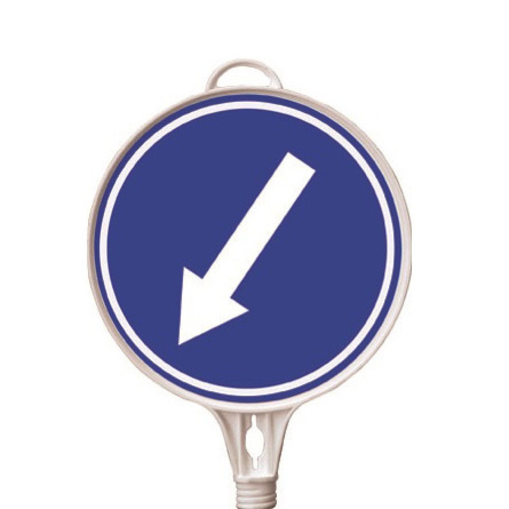 Illustration du produit: Panneau d’information « Flèche de direction », orientée en bas à gauche, rond, ø 380 mm
