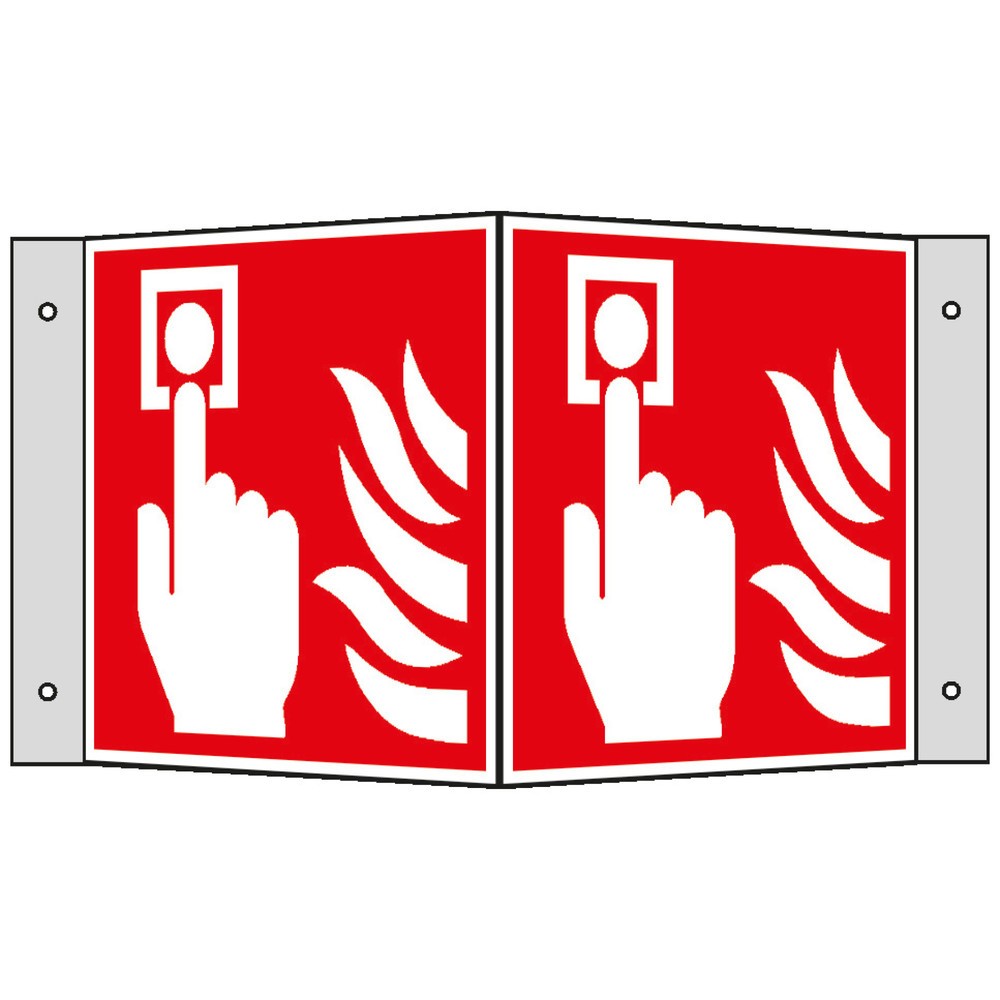 Illustration du produit: Détecteur d’incendie (manuel), coudé, H x l 150 x 150 mm, aluminium HI