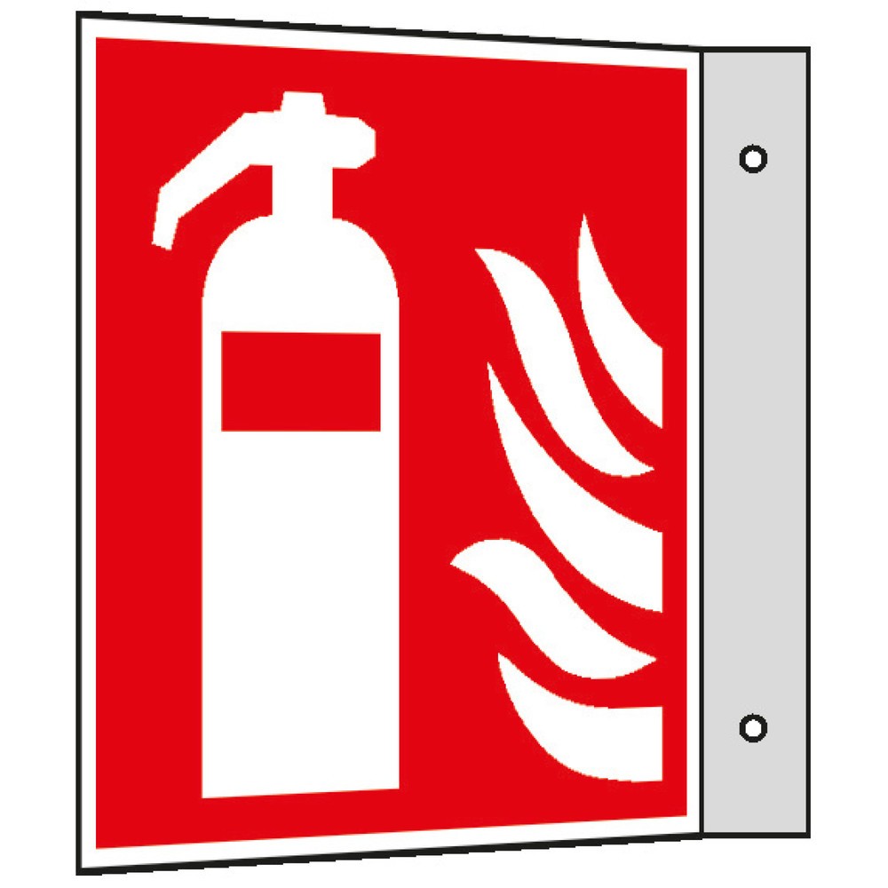 Illustration du produit: Extincteur avec flammes, drapeau, Hxl 150 x 150 mm, aluminium HI