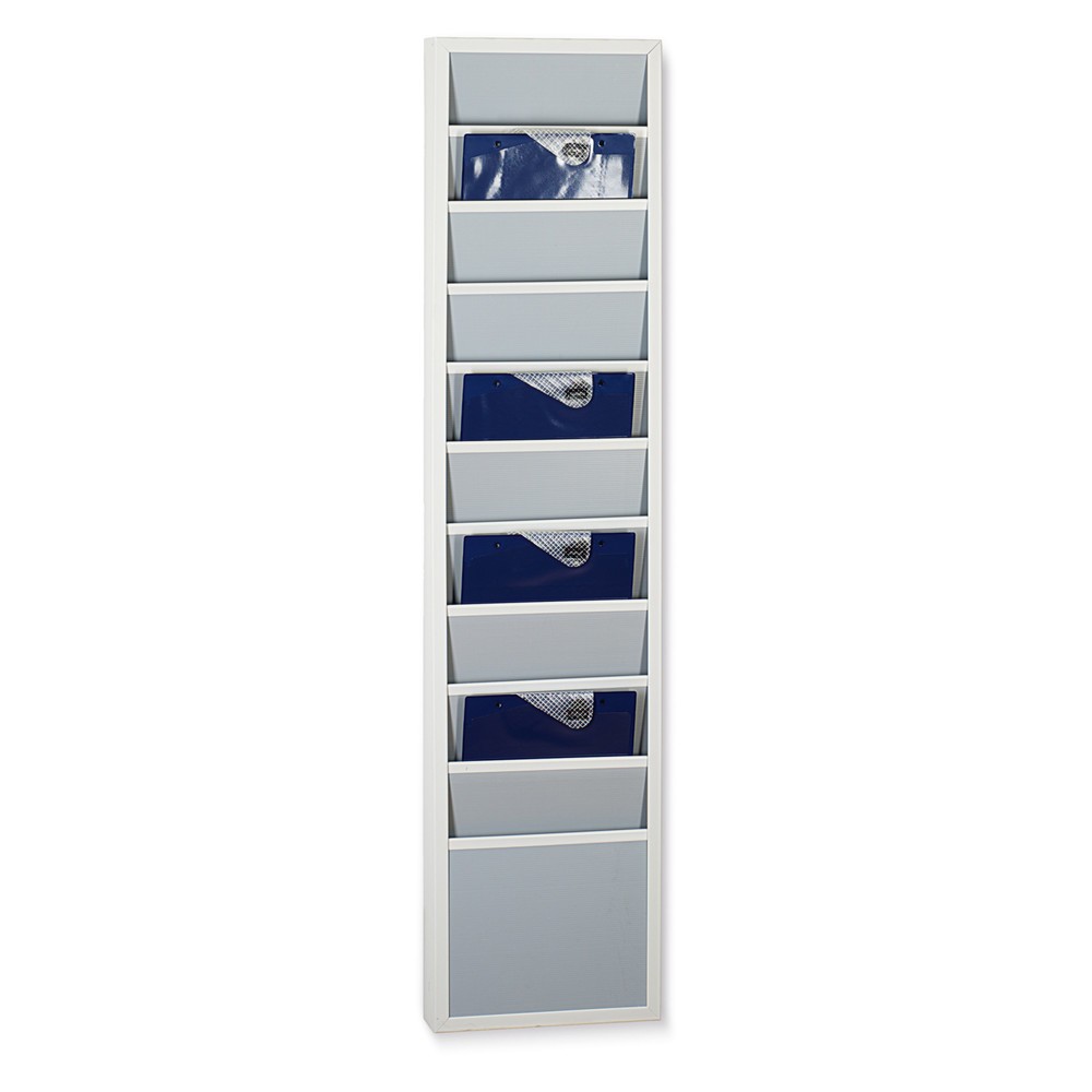 Illustration du produit: Panneau mural en PP robuste, étroit, HxL 1 304 x 308 mm, avec 10 rails