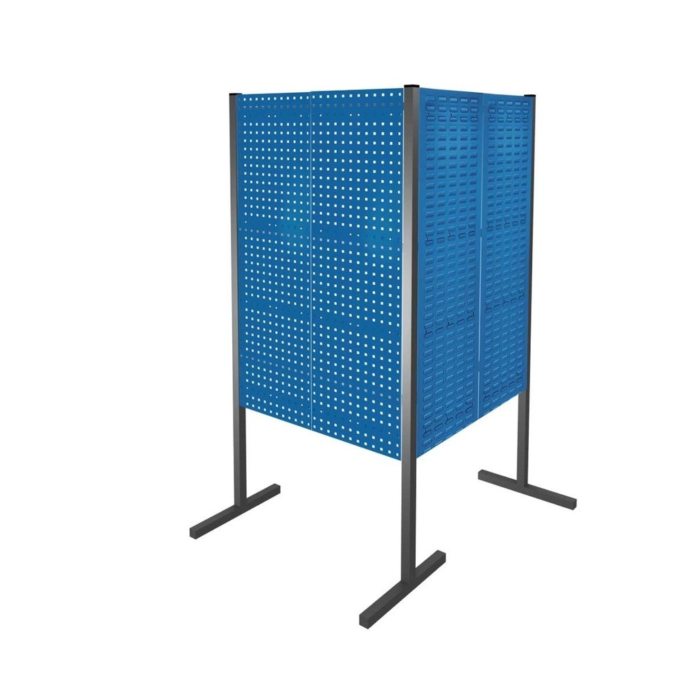 Illustration du produit: 2 panneaux perforés/2 panneaux à fentes, double champ 90° H 1 500 mm, bleu gentiane
