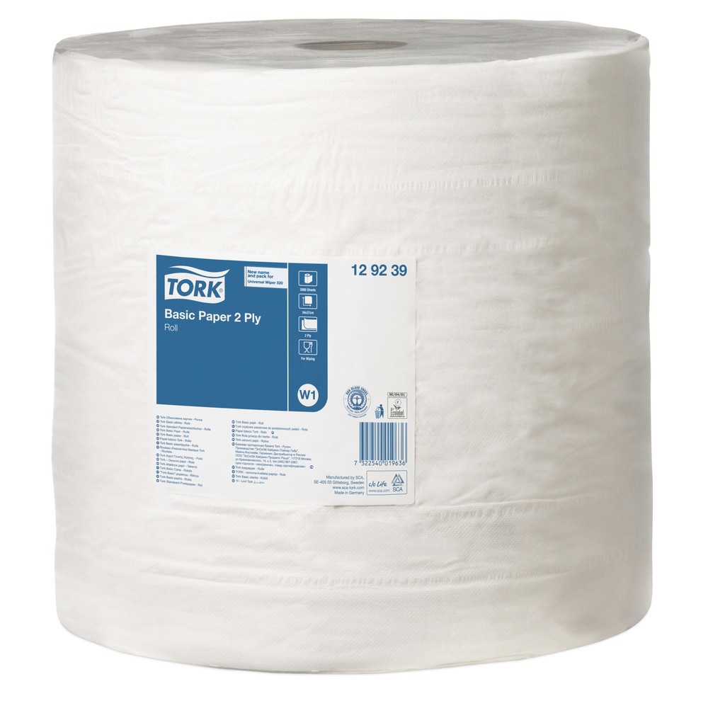 Illustration du produit: Papier d’essuyage TORK® Standard H x l 340 x 370 mm, 1 rouleau, blanc