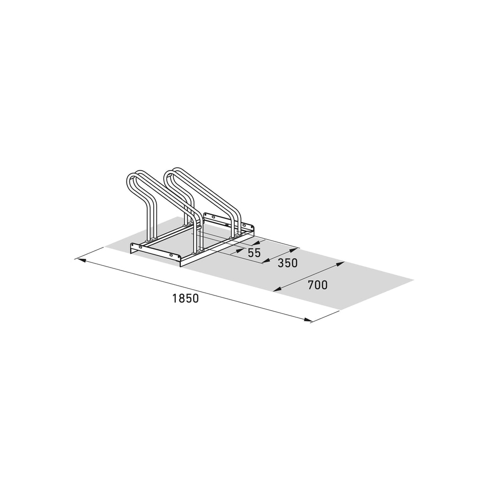 Produktabbildung Nr. 7: Parker à repasser, 1 face, 2 places de parking, galvanisé