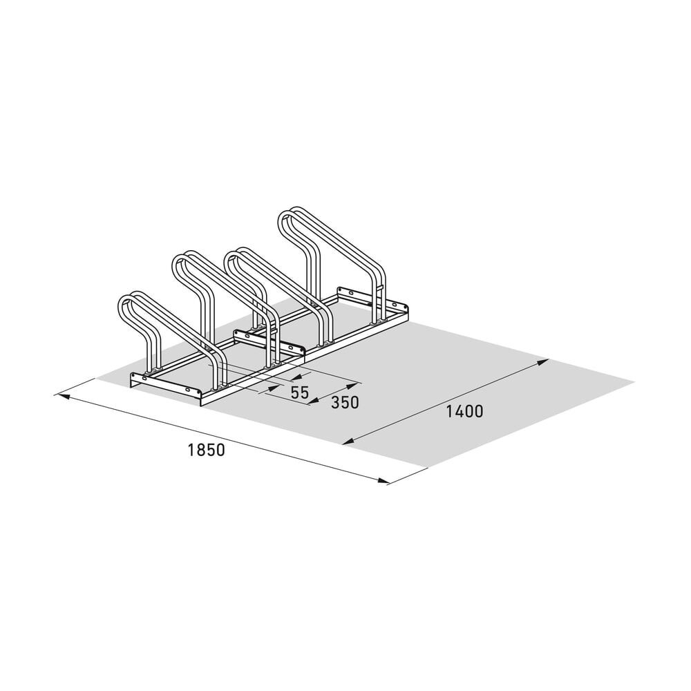 Produktabbildung Nr. 7: Parker à repasser, 1 face, 4 places de parking, galvanisé