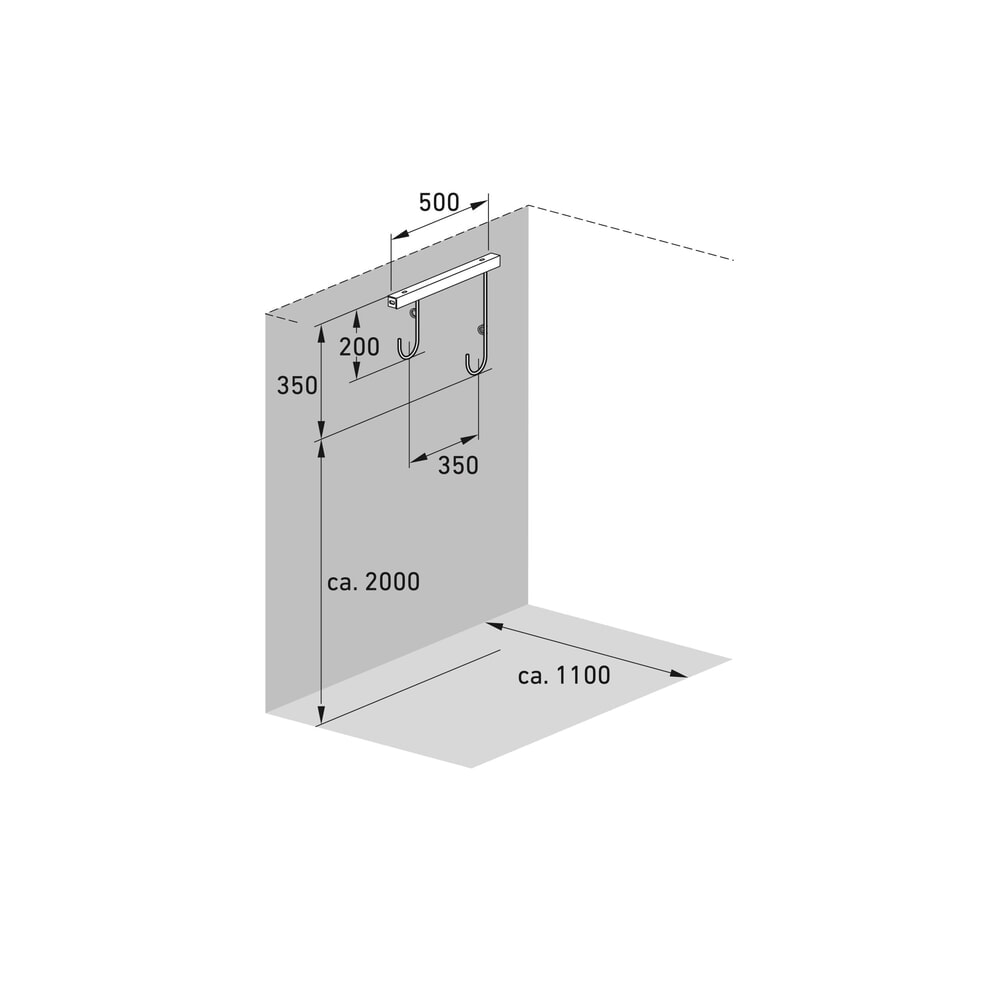 Produktabbildung Nr. 7: Parking suspendu en rang, 2 emplacements, montage au mur