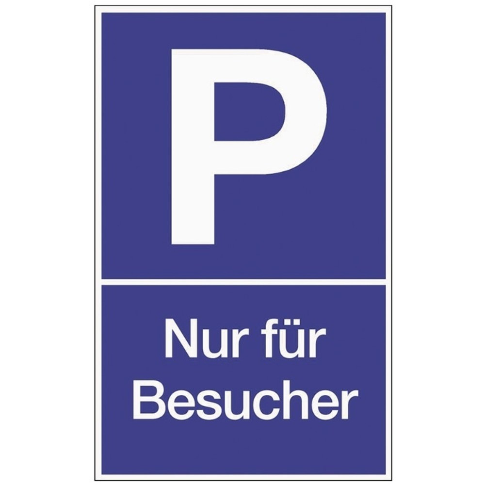 Produktabbildung: Parkplatzbeschilderung, L250xB400 mm, Parken für Besucher, Kunststoff blau/weiss