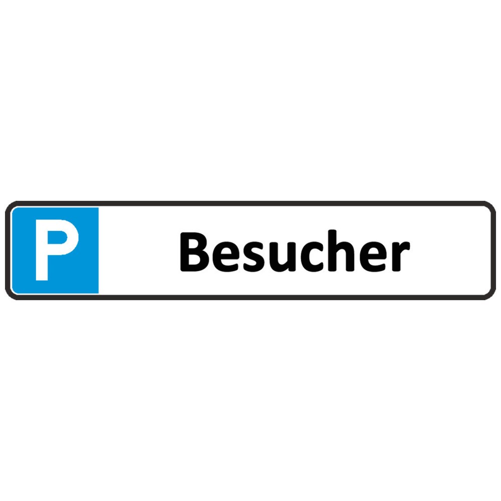 Produktabbildung: Parkplatzschild "Besucher", Alu, HxB 80 x 430 mm