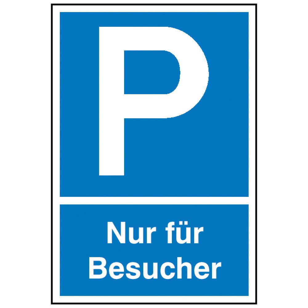 Produktabbildung: Parkplatzschild "Nur für Besucher", HxB 250 x 150 mm, Kunststoff