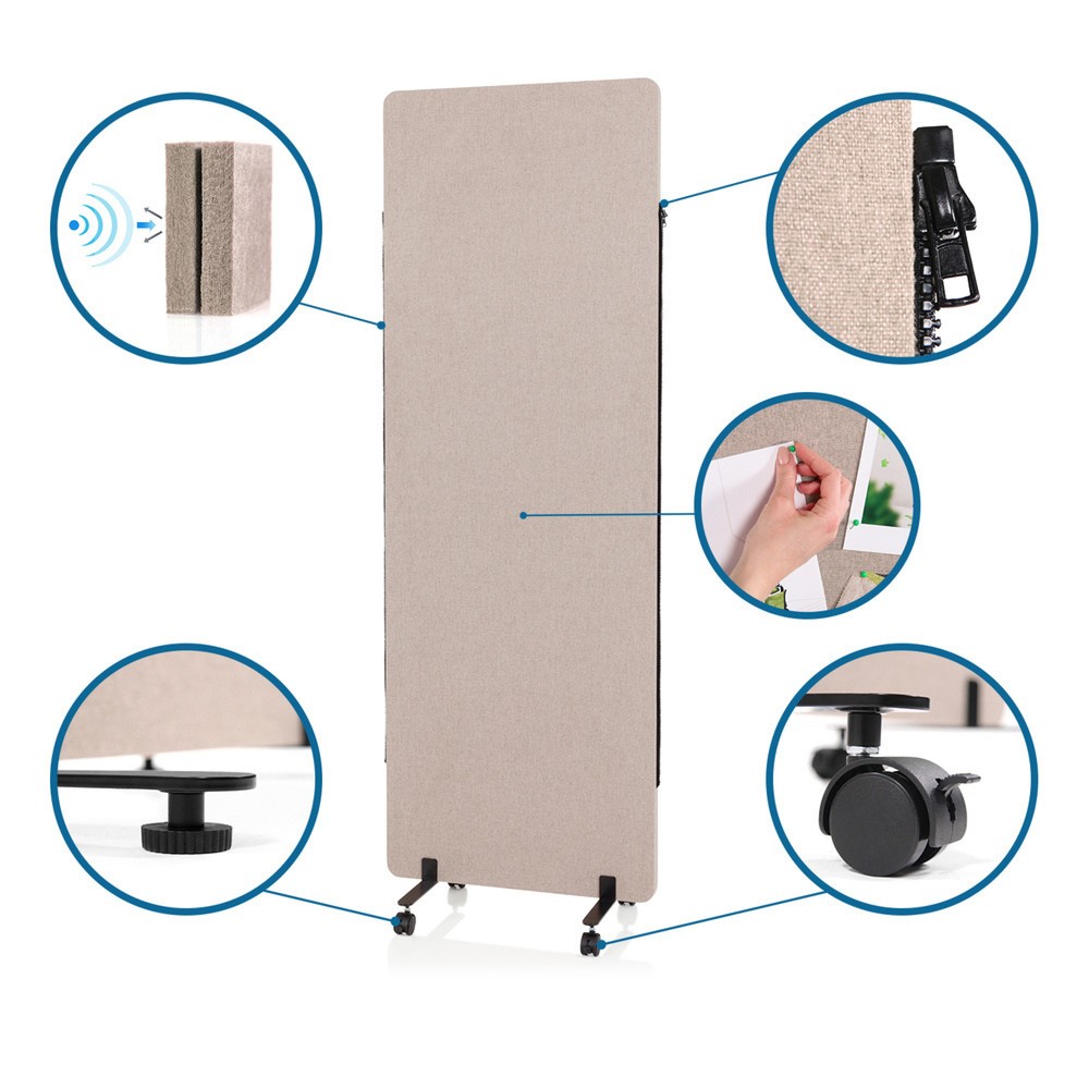 Produktabbildung Nr. 3: Système de parois de séparation mobiles acoustiques hjh OFFICE FLEXMIUT, lot de 2, taupe