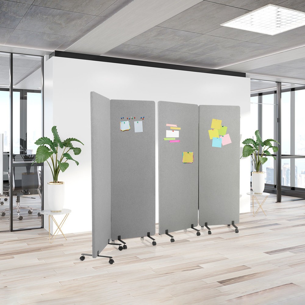 Produktabbildung Nr. 2: Système de parois de séparation mobiles acoustiques hjh OFFICE FLEXMIUT, lot de 2, gris clair