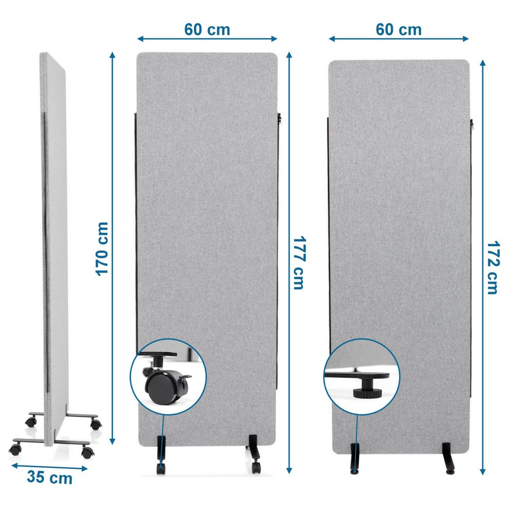 Produktabbildung Nr. 4: Pièce centrale hjh OFFICE pour système de parois de séparation FLEXMIUT, gris clair