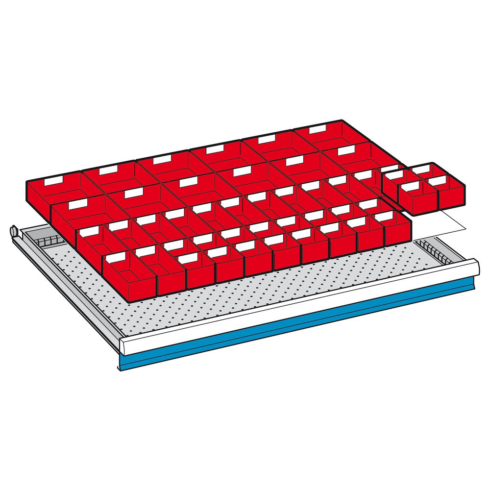 Produktabbildung Nr. 2: Compartiments creux pour armoires à tiroirs LISTA avec 24 cavités, pour hauteur de façade 50 mm