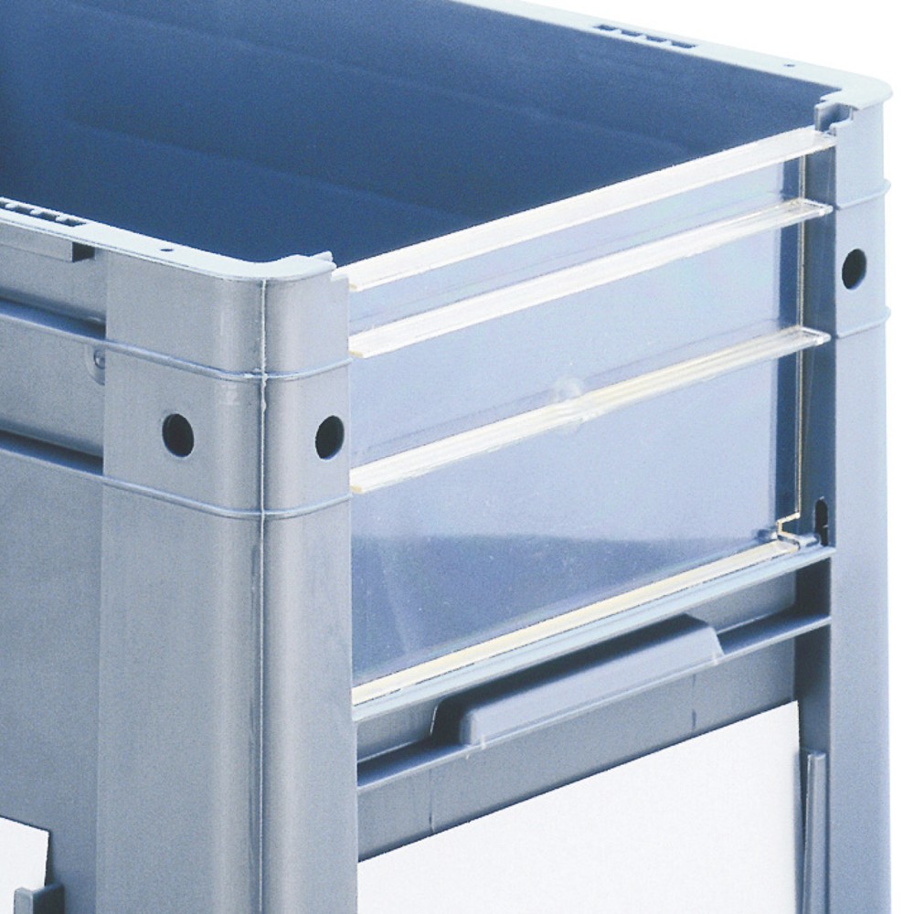 Illustration du produit: Paroi transparente pour bacs empilables Euro pour charges lourdes, avec regard, HxlxP 270 x 300 x 400 mm