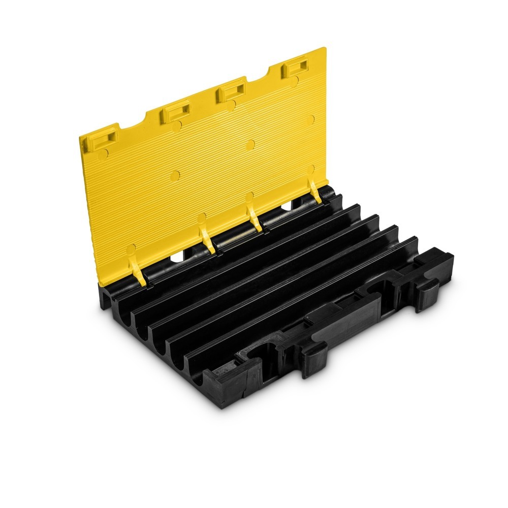 Produktabbildung Nr. 2: Partie centrale du passage de câbles Defender® MIDI 5 2D by Adam Hall, 5 canaux, noire/jaune, demi-version